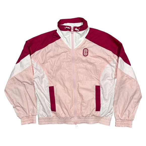 Coach Colorblock Signature Monogram Windbreaker Pink Jacket Womens Medium - Picture 1 of 10